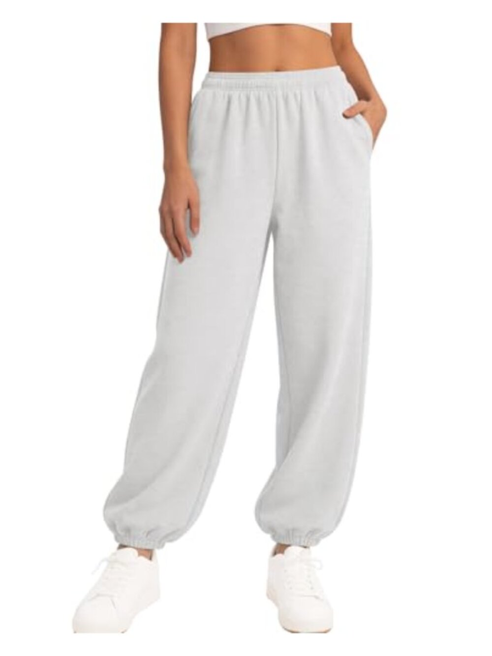 LOMON Fleece Wide Leg Sweatpants Women Baggy Joggers Gym Lounge Pants